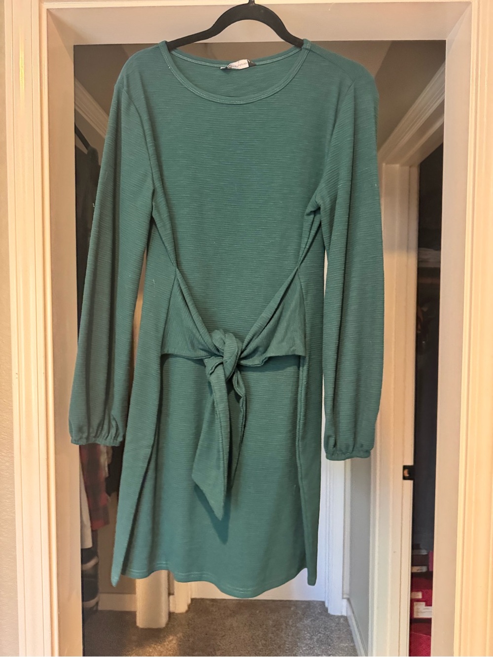 Long-Sleeve Tie-Front Women's Dress